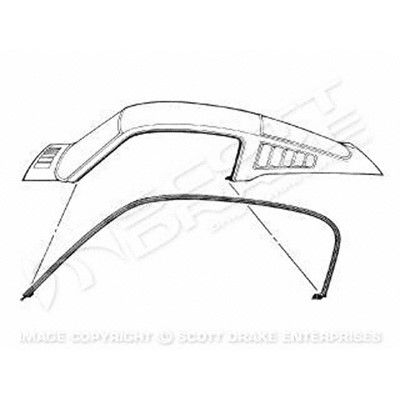 1965-1966 Ford Mustang Roof Panel Weatherstrip (LKQ)