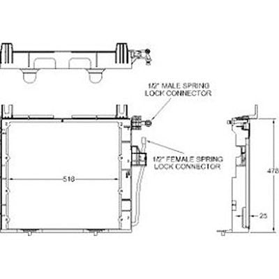 1998-1999 Dodge Durango A/C Condenser (LKQ)