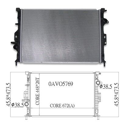2016, 2015, 2014, 2013, 2012, 2011, 2010, 2009, 2008, 2007 Volvo S80 Discovery Sport Radiator