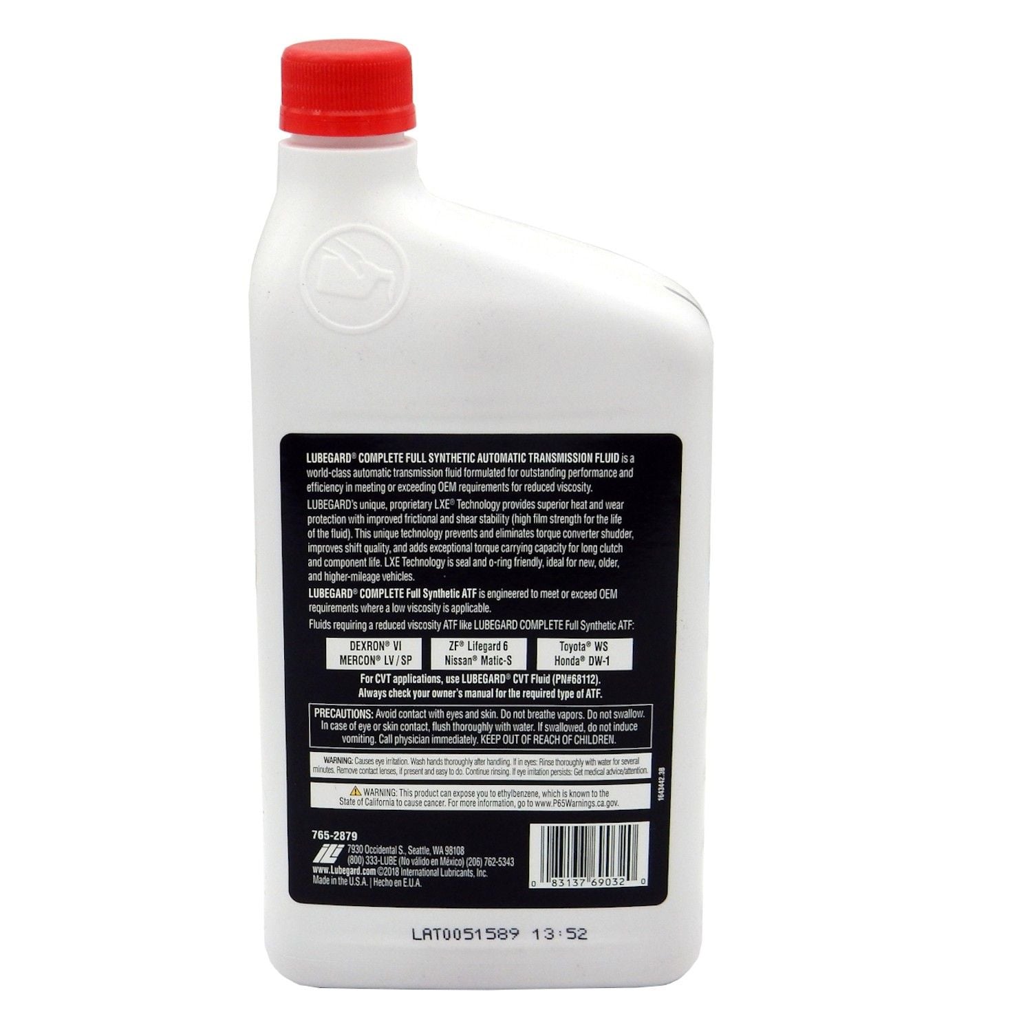 2002-2023 Acura CL Automatic Transmission Fluid Lubegard