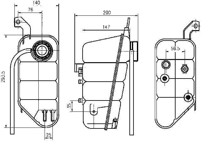 2001-2006 Mercedes-Benz S600 Engine Coolant Reservoir (Mahle)