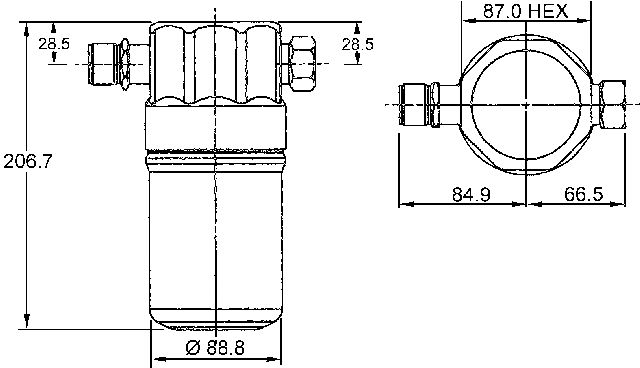1995-1998 Audi Cabriolet A/C Receiver Drier (Mahle)