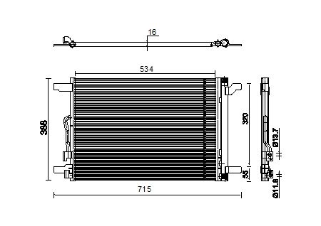 2015-2018 Volkswagen GTI A/C Condenser (Mahle)