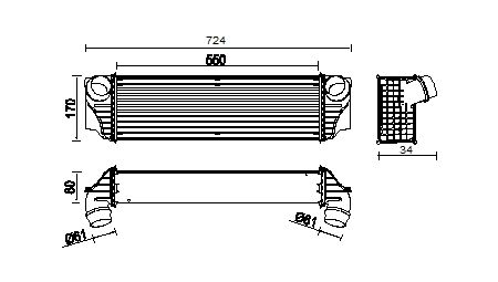 2013-2015 BMW ActiveHybrid 7 Intercooler (Mahle)