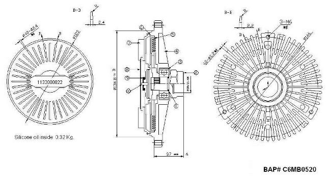 1999-2002 Mercedes-Benz SL500 Engine Cooling Fan Clutch (Mahle)