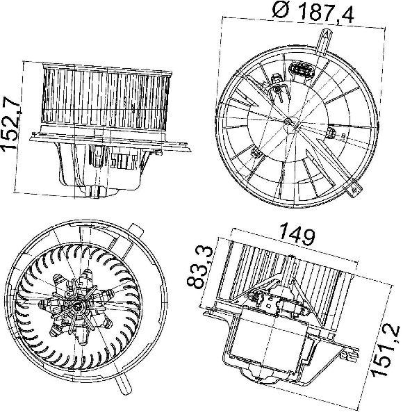 2006-2010 Audi A3 HVAC Blower Motor (Mahle)