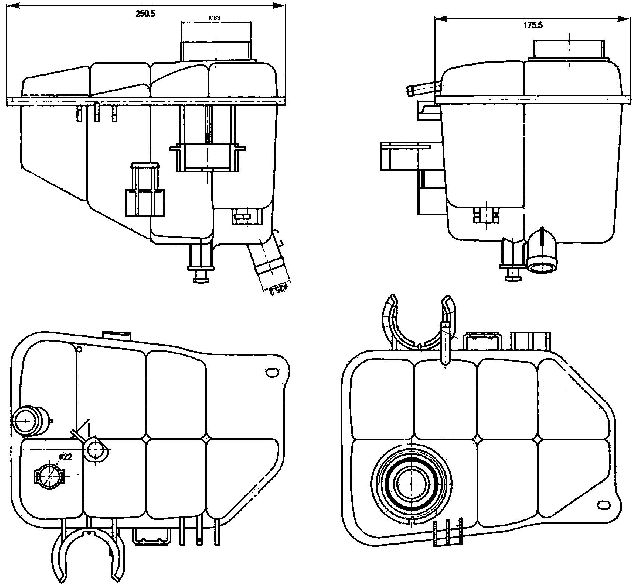 2006-2007 Mercedes-Benz C280 Engine Coolant Reservoir - Front (Mahle)