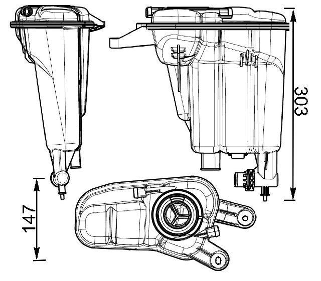 2011-2014 Audi A5 Engine Coolant Reservoir (Mahle)