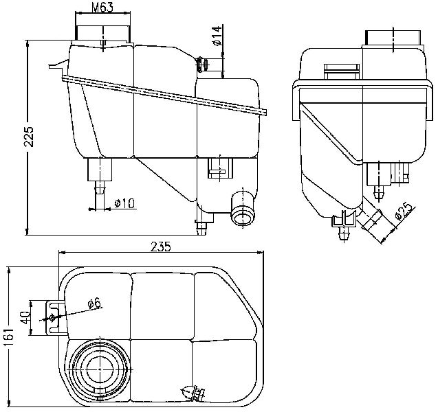 2007-2011 Mercedes-Benz CLS550 Engine Coolant Reservoir - Front (Mahle)