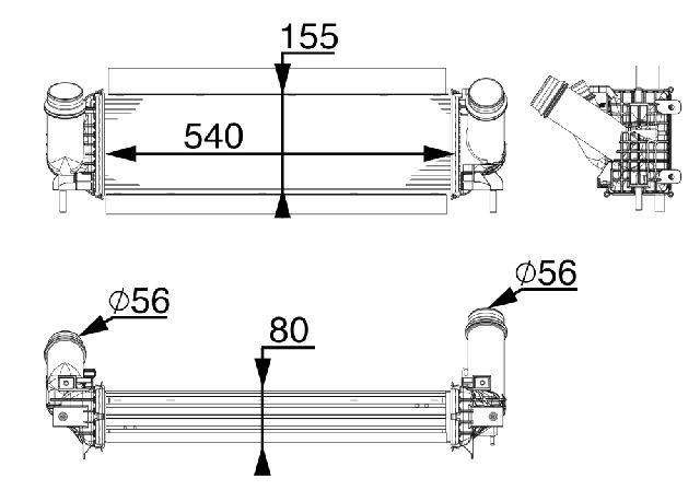 2015-2018 Mercedes-Benz GLA250 Radiator - Auxiliary (Mahle)