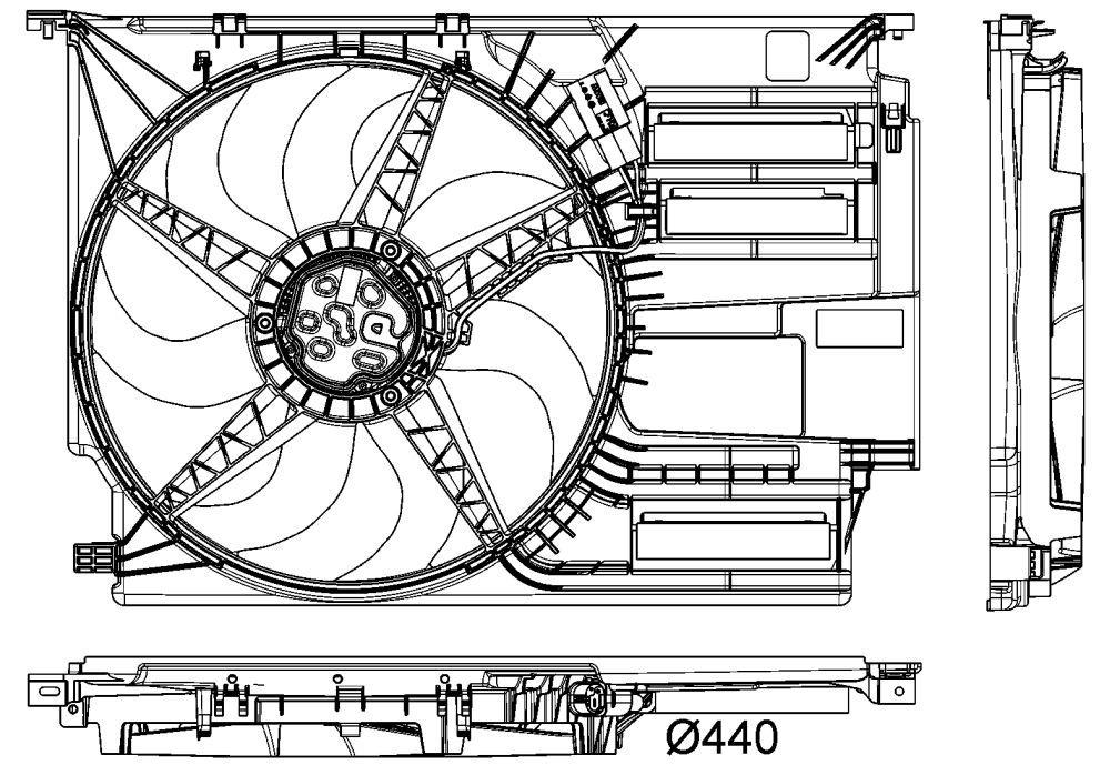 2018, 2017, 2016 Mini Cooper Clubman Engine Cooling Fan Assembly