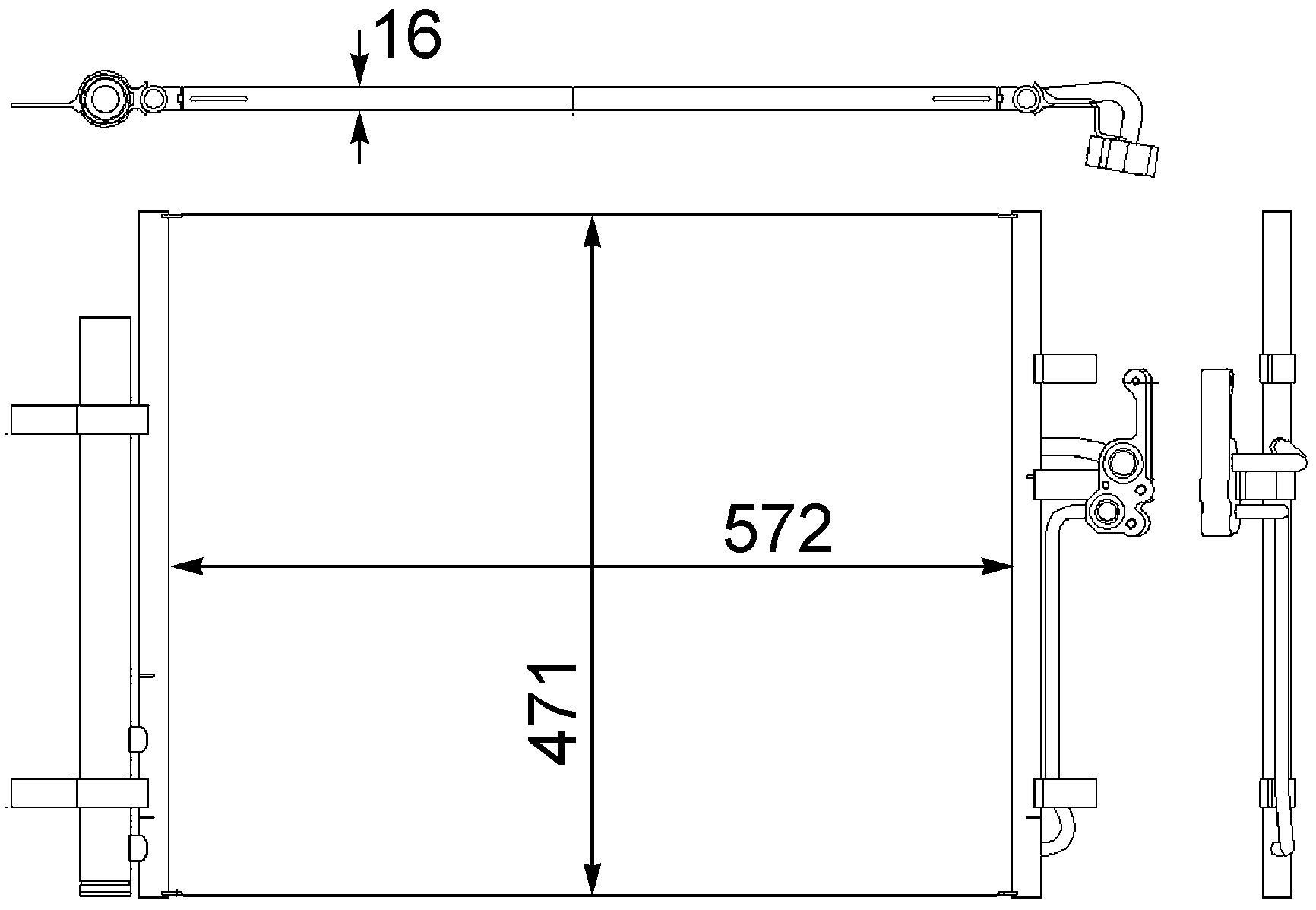 2013, 2012, 2011, 2010, 2009, 2008, 2007 Volvo S80 LR2 A/C Condenser