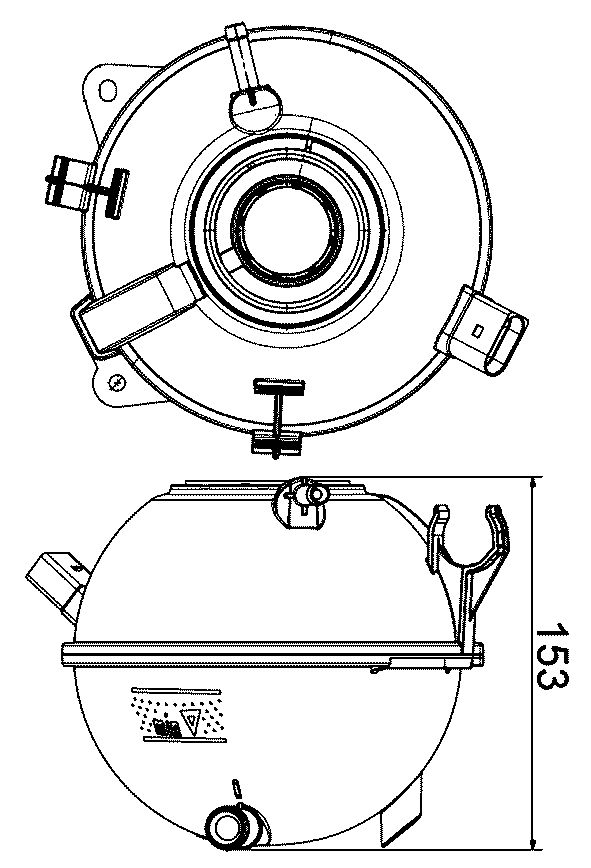 2009, 2008, 2007, 2006 Volkswagen Rabbit Engine Coolant Reservoir