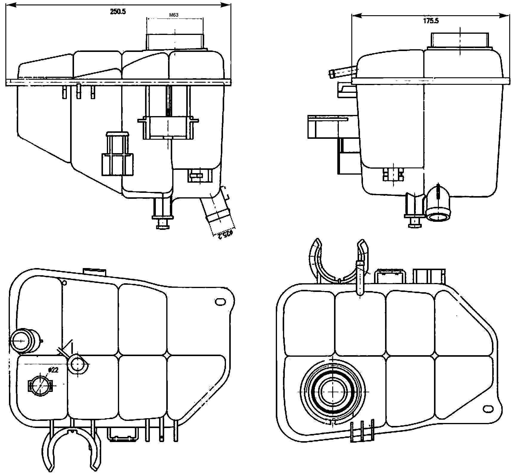 2005, 2004 Mercedes-Benz CLK320 2004-2005 Mercedes-Benz C200 Engine Coolant Reservoir