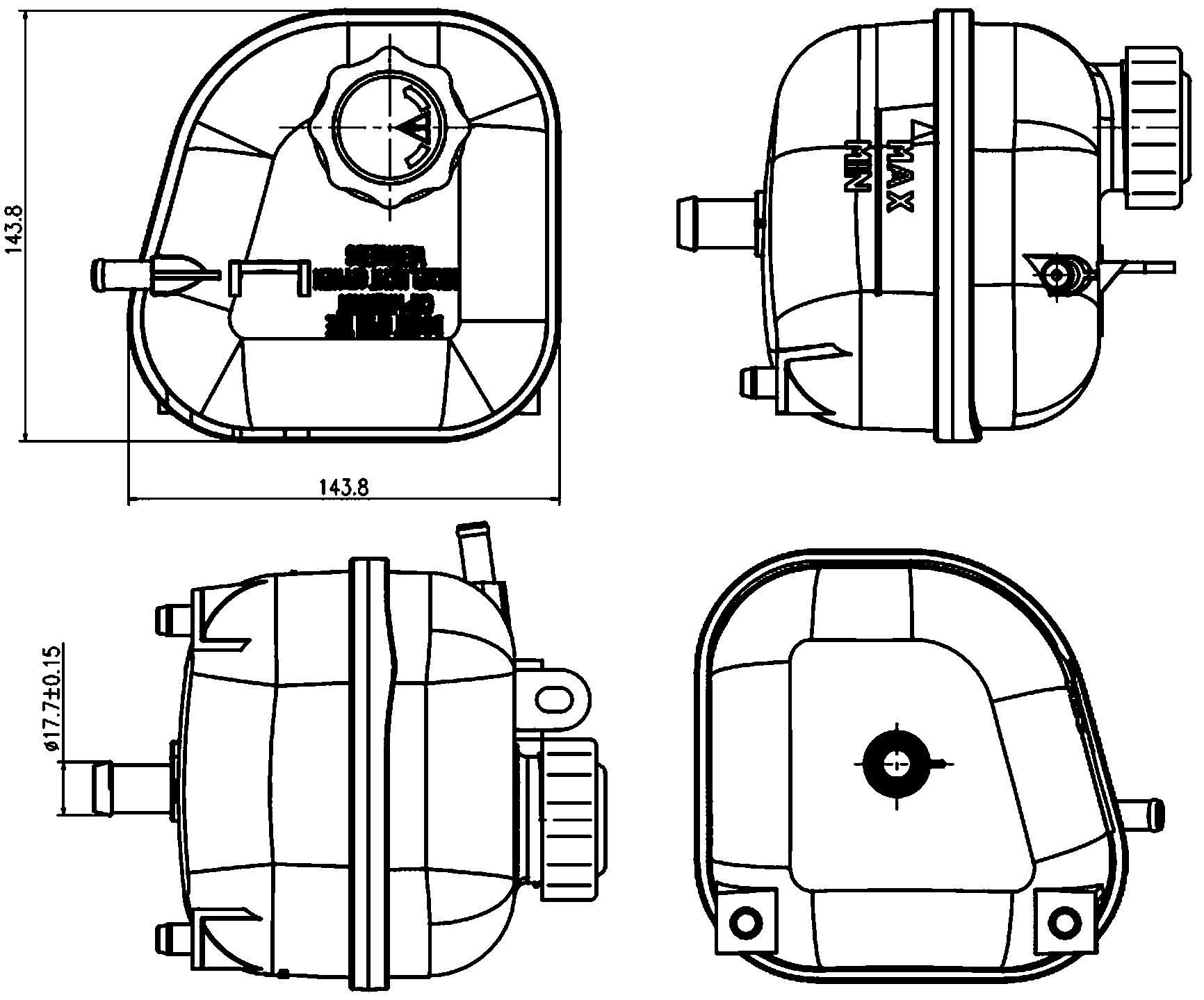 2008, 2007, 2006, 2005, 2004, 2003, 2002 Mini Cooper Engine Coolant Reservoir