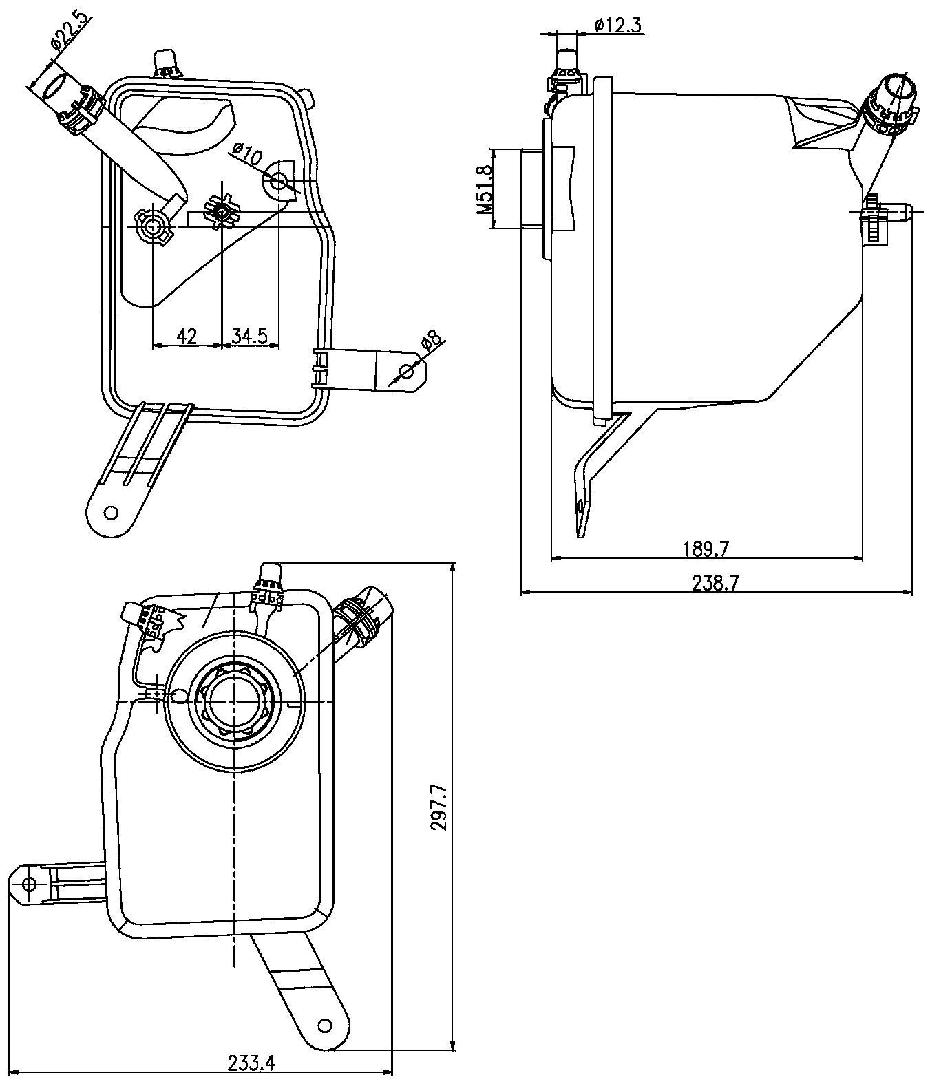 2008 BMW 528i Engine Coolant Reservoir