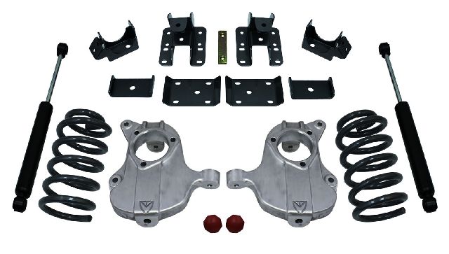 2016-2019 Chevrolet Silverado 1500 Suspension Body Lowering Kit - Front and Rear (MaxTrac)