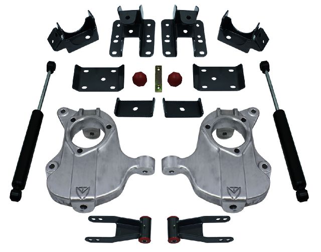 2016-2019 Chevrolet Silverado 1500 Suspension Body Lowering Kit - Front and Rear (MaxTrac)