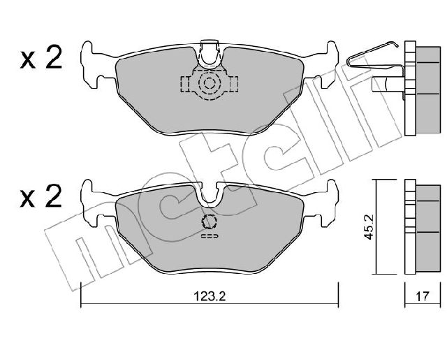1996-2000 BMW 528i Disc Brake Pad Set - Rear (Metelli)