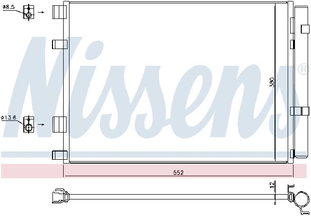 2013-2017 Hyundai Veloster A/C Condenser and Receiver Drier Assembly (Nissens)