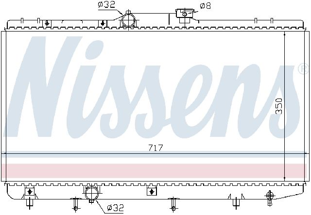 1993-1997 Geo Prizm Radiator - Center (Nissens)