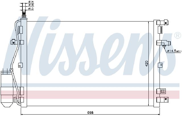 2003-2005 Volvo XC90 A/C Condenser and Receiver Drier Assembly (Nissens)