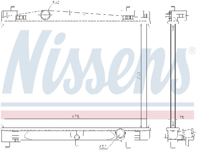 2007-2018 Toyota Yaris Radiator (Nissens)