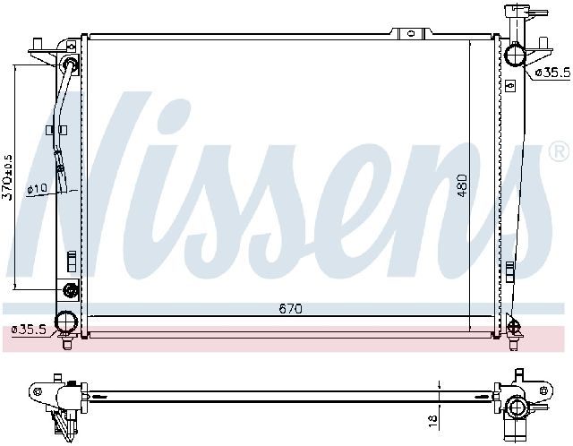 2010-2012 Hyundai Santa Fe Radiator (Nissens)