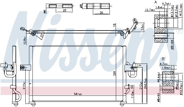 1995-1999 Hyundai Accent A/C Condenser (Nissens)