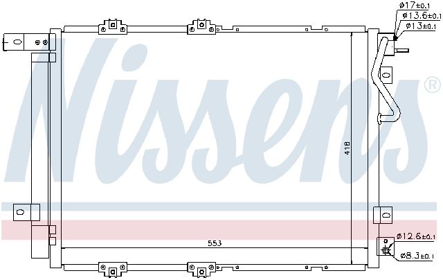 2003-2006 Kia Sorento A/C Condenser and Receiver Drier Assembly (Nissens)