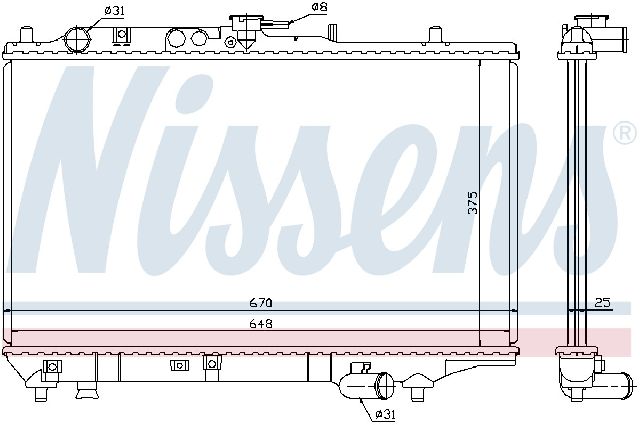 1994-1997 Kia Sephia Radiator (Nissens)