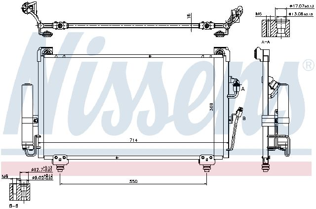 2003-2006 Mitsubishi Outlander A/C Condenser and Receiver Drier Assembly (Nissens)