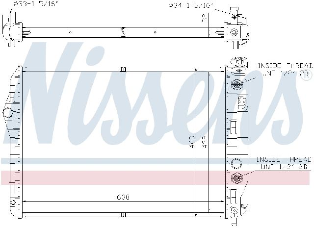 1993-1997 Pontiac Firebird Radiator - Center (Nissens)