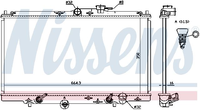 1994-1997 Honda Accord Radiator (Nissens)