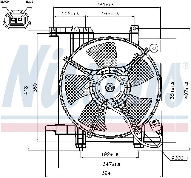 1998-2002 Subaru Legacy A/C Condenser Fan Assembly (Nissens)