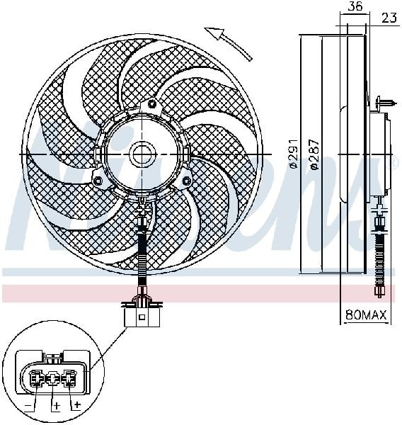 2003-2006 Audi TT Engine Cooling Fan (Nissens)