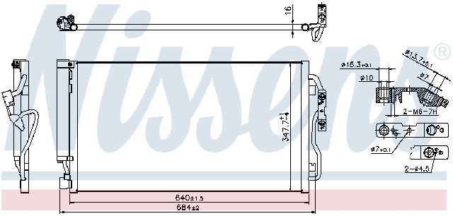 2013-2014 BMW ActiveHybrid 3 A/C Condenser and Receiver Drier Assembly (Nissens)