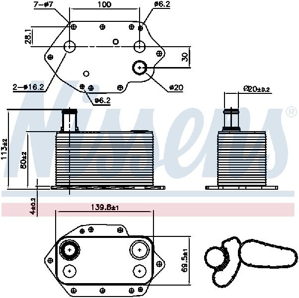 2009-2013 BMW X5 Engine Oil Cooler (Nissens)