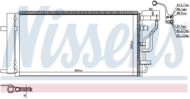 2018 Hyundai Elantra GT A/C Condenser and Receiver Drier Assembly (Nissens)