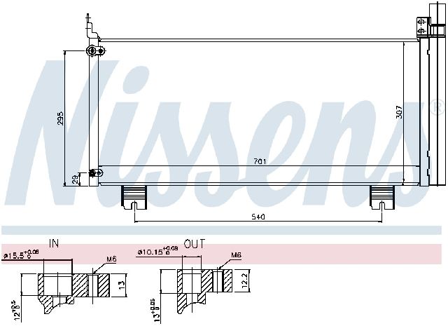 2010-2015 Lexus RX450h A/C Condenser and Receiver Drier Assembly (Nissens)