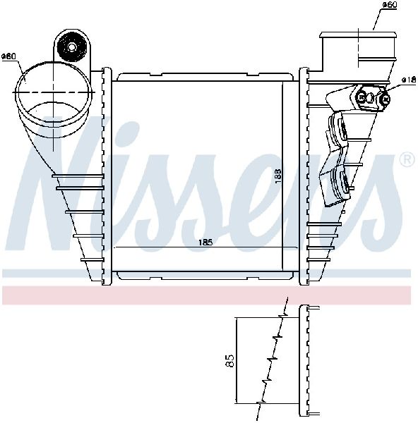 1999 Volkswagen Jetta Intercooler - Front (Nissens)