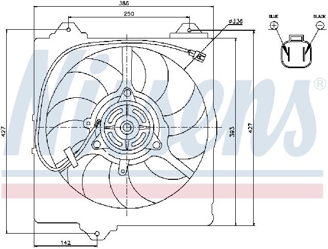2001-2005 Toyota RAV4 Engine Cooling Fan Assembly - Right (Nissens)
