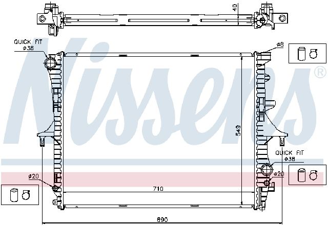 2003-2010 Porsche Cayenne Radiator (Nissens)
