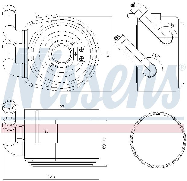 2002-2008 Jaguar S-Type Engine Oil Cooler (Nissens)