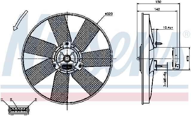 1993-1998 Volkswagen Jetta Engine Cooling Fan (Nissens)
