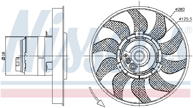 1993-1995 Volkswagen EuroVan Engine Cooling Fan (Nissens)