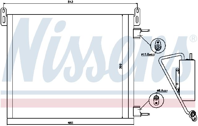2006-2009 Saab 9-3 A/C Condenser and Receiver Drier Assembly (Nissens)