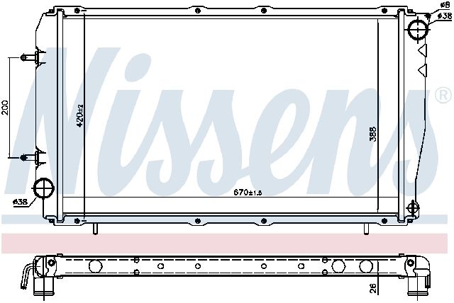 1990-1994 Subaru Legacy Radiator (Nissens)