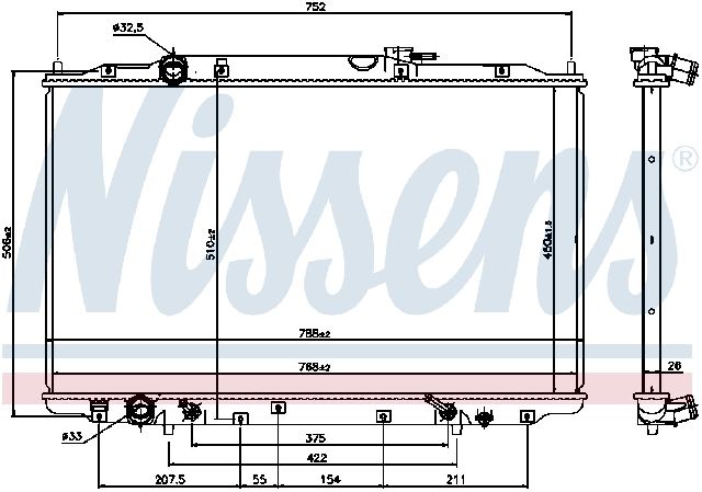 2005-2010 Honda Odyssey Radiator (Nissens)