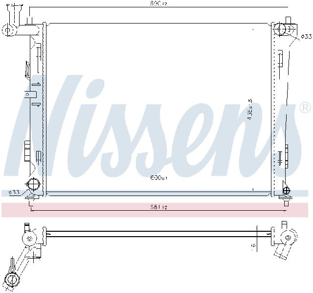 2007-2012 Hyundai Elantra Radiator (Nissens)